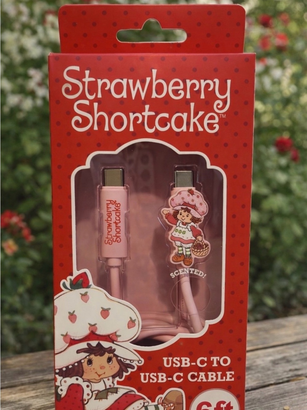 Strawberry Shortcake Pink Scented USB-C to USB-C Cable